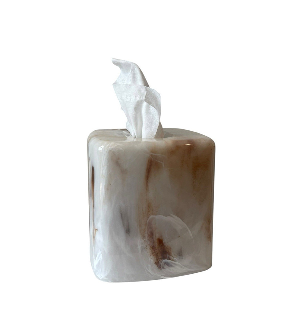 Cream Marble Resin Tissue Box Minimalist Tissue Box Neutral Decor Modern Decor